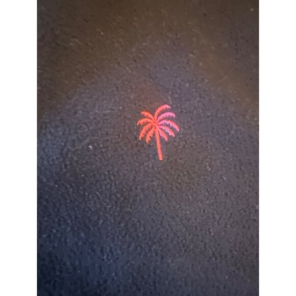 Lilly Pulitzer Black Sleeveless Zip-Up Fleece Vest Palm & Ladybug Embroidery Med - Picture 3 of 5